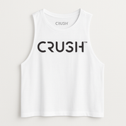 CRUSH Black Logo White Crop Tank (women's)